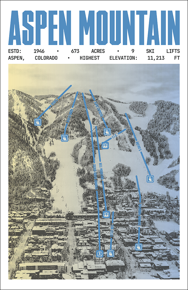 Aspen Mountain Ski Resort Poster