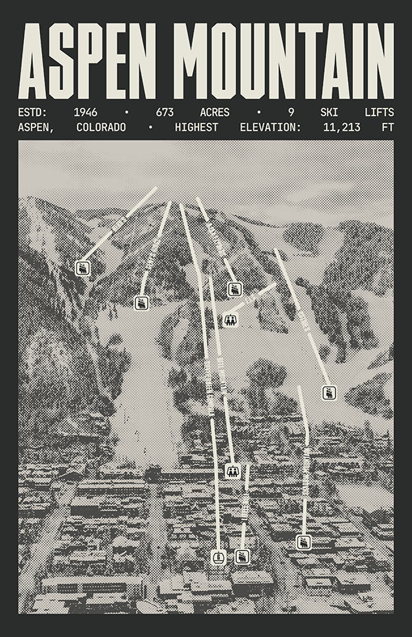 Aspen Mountain Ski Resort Poster