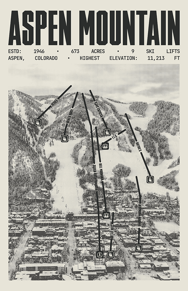 Aspen Mountain Ski Resort Poster