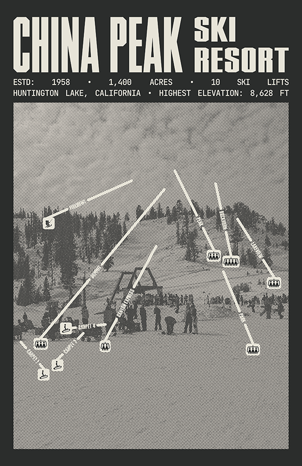 China Peak Ski Ranch Ski Resort Poster