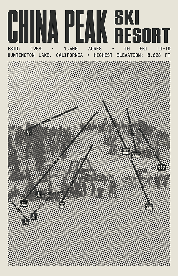 China Peak Ski Ranch Ski Resort Poster